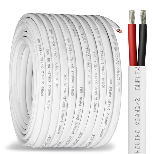 Image of 20 Gauge Marine Wire,20 AWG 200ft Duplex Marine Grade Wire Tinned Copper Boat Electrical Cable for Boat /Automotive /RV /Camper Outdoor Use