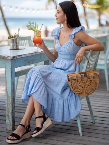 DREAMCIA Espadrilles Wedge Platform Sandals for Women Strappy Ankle Strap Buckle Open Toe Sandals Dressy Shoes Summer4