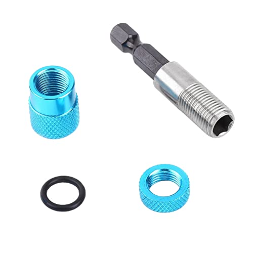Kigauru 2Pcs Adjustable Depth Screwdriver Bit Holder Steel 1/4 Inch Hex Shank Impact Bit Holder 60Mm Rapid Drive Bit Sleeve With Ph2 Screwdriver S2 Bits (Red/Blue) #TOP5
