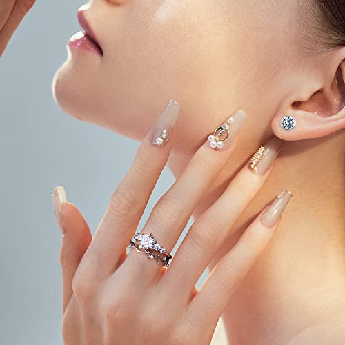 MOOSEA Twig Moissanite Wedding Band for Women, D Color VVS1 Clarity Lab Created Moissanite Rings 14K White Yellow Rose Gold Vermeil Branch Moissanite Anniversary Band Stackable Rings for Women Wife4