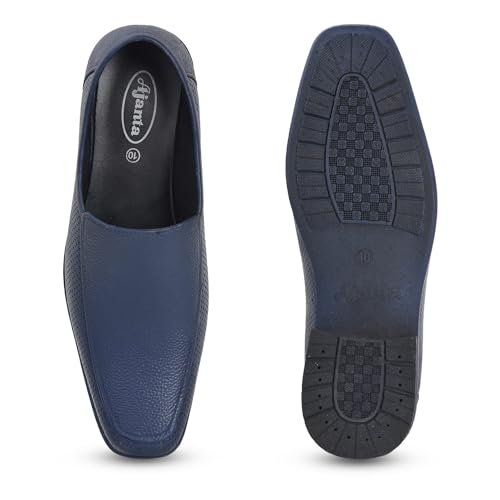 Image of AJANTA Men's Slip-on PVC Formal Shoes | Water Proof & Rain Shoes| Anti Skid Outsole for Firm Grip | Lightweight & Comfortable Loafer for Office & Party
