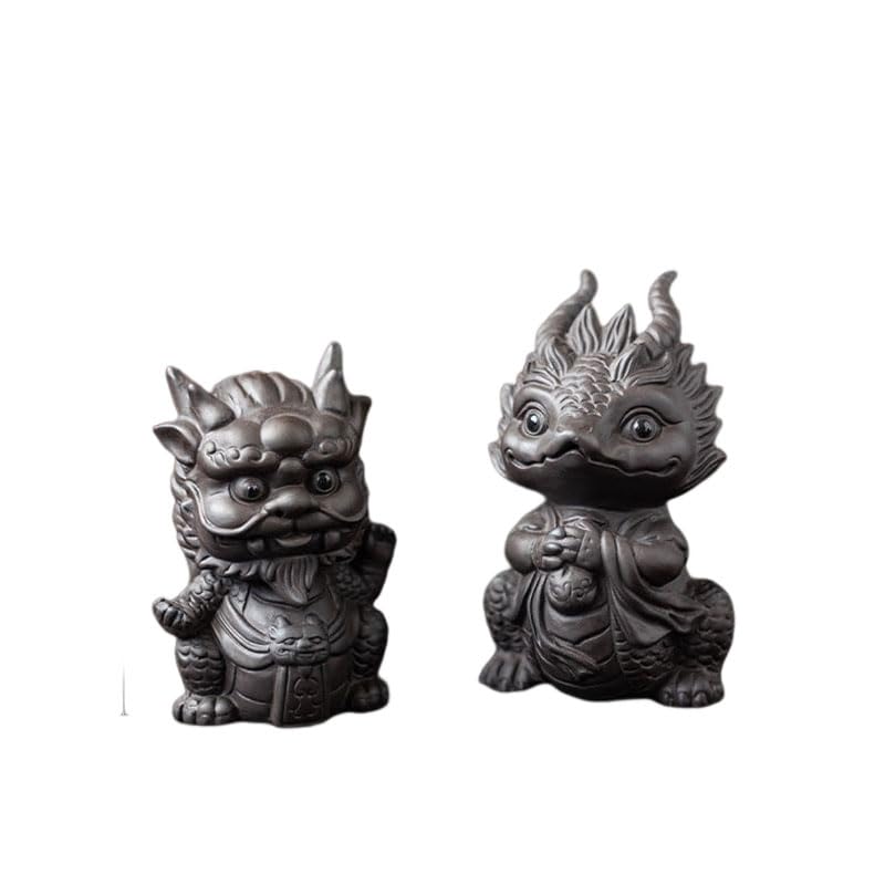 Zisha Pixiu China, mascota de té de cerámica, mascota de té de arcilla morada hecha a mano para bandeja de té Kung Fu, decoración de té para mascotas, accesorios de bandeja de té(I)