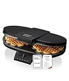 Cloer 1320 Doppelwaffeleisen für zwei klassische Waffeln, 1200 W, Waffelgröße 15,5 cm, optische Fertigmeldung, Edelstahl, schwarz