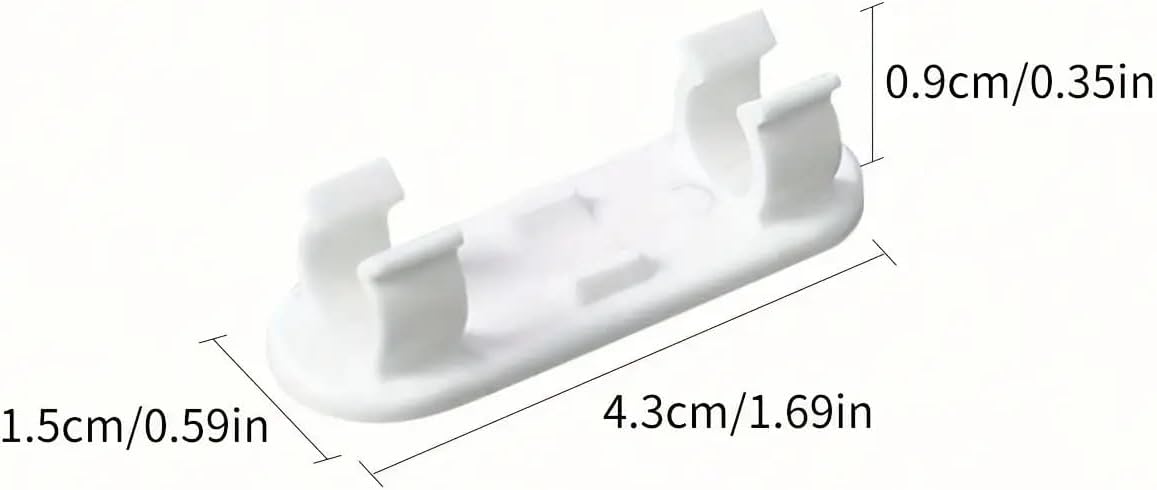 30Pcs White Adjustable Cable Clips, Adhesive No-Drill Removable Cord Organizers, Durable Plastic for TV PC Network Cable Management Home Office Desk Wall DIY