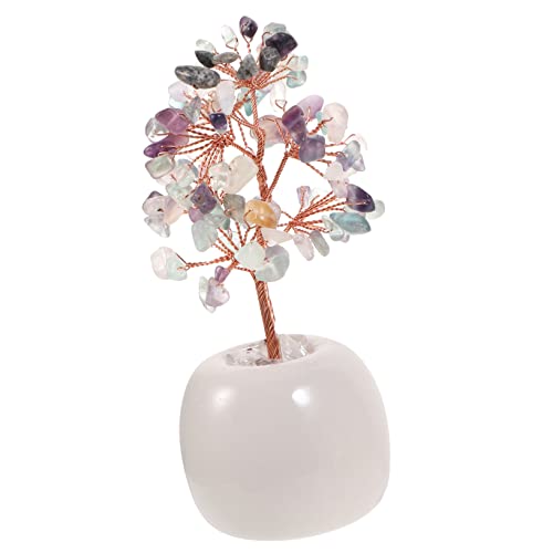 NOLITOY Crystal Tree Light House Decorations for Home Tree Dining Room Table Decor Crystal Decorations for Home Living Room Decoration Desktop Metal Birthday Present Office