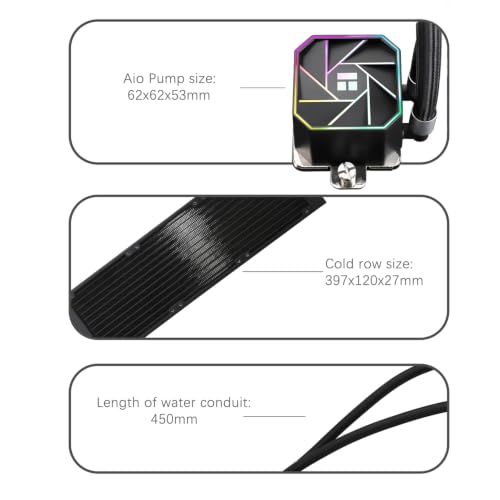 Image of TR-Thermalright Aqua Elite 360 V3 Aio CPU Cooler-360mm Liquid Cooler,3x120mm ARGB Cooling Fan,Easy Installation,Compatible with AM5 /AM4, LGA1851 /1700 /115X /1200, Black