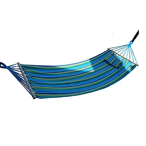 NEWCES Portable Hammock Portable Travel Hammock Single Parachute Hammocks Swing Bed for Beach Garden Backyard for Backpacking Beach (Color : Blue)