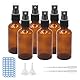 6 Stück Sprühflasche 50ml Glas Zerstäuber, Braunglasflaschen mit Schwarzer Zerstäuber Inkl. Etikett Tropfer Kleiner Trichter für Ätherisches Öle Kosmetik Apotheker Reinigung Aromatherapie (50ml)