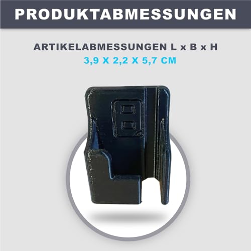 Halterung passend für Thitronik Alarmanlage Fernbedienung - 3,9 x 2,2 x 5,7 cm, mit selbstklebendem Streifen, Hitzebeständig & Langlebig, für eine sichere und griffbereite Aufbewahrung (Schwarz)