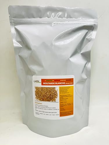 850g Moutarde blanche– Semences standard non traitées – Engrais vert – Usage amateur – Variété selon lot – Sinapis alba L.-Conditionné en France