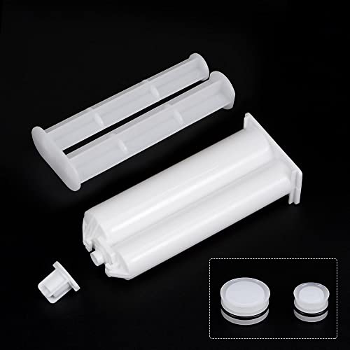 Image of uxcell 2Pcs Epoxy Gun Adhesive Cartridge, Plastic Resin Mixer Dual Glue Cartridge with Push Rod and Mixing Tube for 50ml /1.7oz 2:1 AB Glue Adhesive Gun