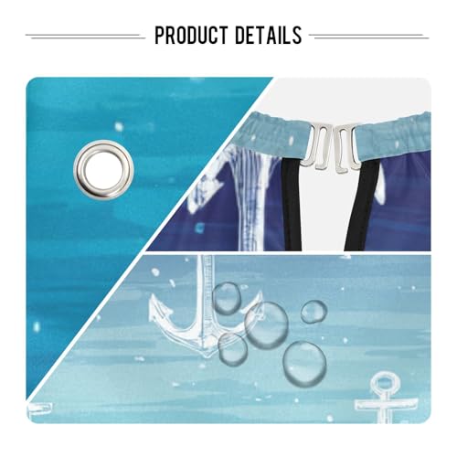 Capa para barbería impermeable azul ancla náutica 55x65 in miniatura 4