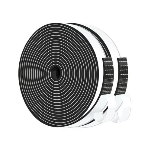 Image of Weather Stripping,High Density CR,Strong Adhesive,1 /2 in x 1 /8 in x 26Ft | Weather Stripping Door Seal Stripping,Lightproof, Soundproof Foam,Door Seal Strip for Door,Window Frame,Sliding Door,Black