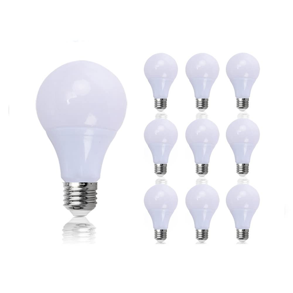 RZL Iluminación, Paquete de 10 lámparas LED, focos LED CA 220 V, E27, 3 W, 6 W, 9 W, 12 W, 15 W, 18 W y 21 W(Warm White,12W E27 AC100-240V)