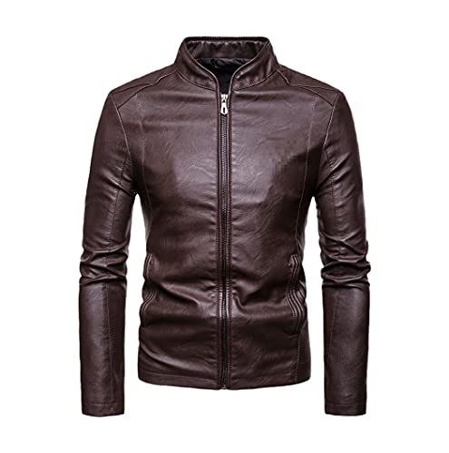 Veste chaude homme en cuir synthétique contre le vent glacial