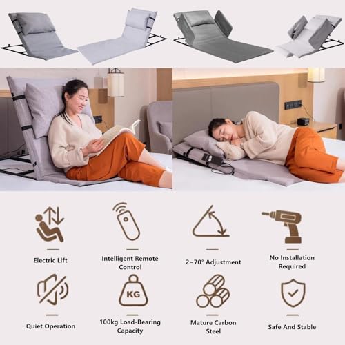 Elevador eléctrico de almohada con reposabrazos para ancianos, ángulo ajustable de 2° a 70°, ayuda a levantarse de la cama fácilmente, ayuda a sentarse
