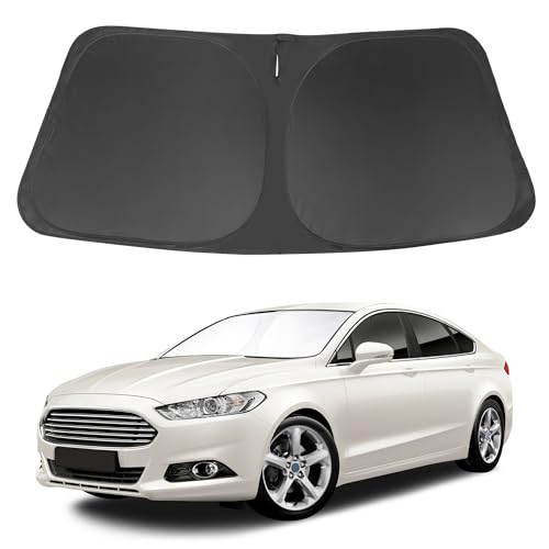 Image of Windshield Sun Shade Window Sun Visor Protector Custom Fit 2013-2021 Ford Fusion Accessories Foldable Sunshade Sun Blocker Keeps Car Cool