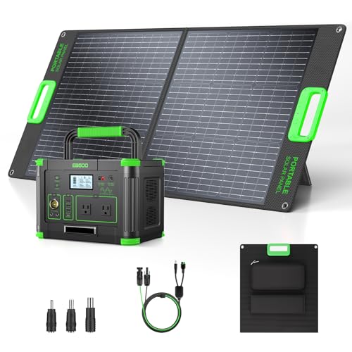 500W Portable Power Station with 100W Solar Panel, 519.48Wh Solar Generator