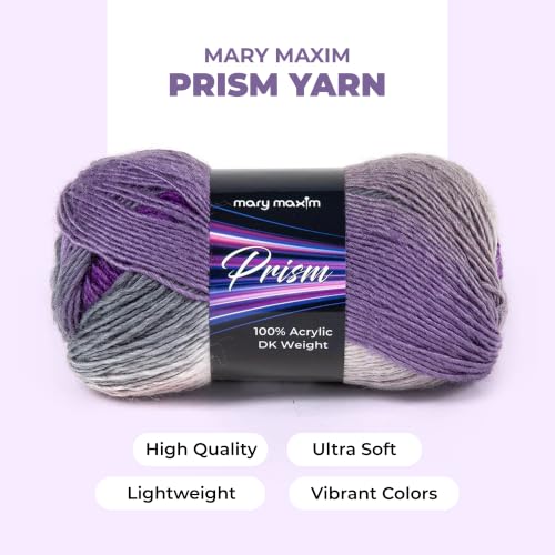 Image of Mary Maxim Prism Yarn, Soft Acrylic Multicolor DK Yarn for Crocheting and Knitting, Light Worsted 3, Ideal for Blankets, Sweaters and Baby Items, 3.5 oz Skein, 290 Yards - Iris - 1 Skein | Ombre Yarn, 3 Weight, Machine Wash, For Knitting and Crochet, Create Baby Items, Blankets, Afghans, Clothing Variegated Yarn