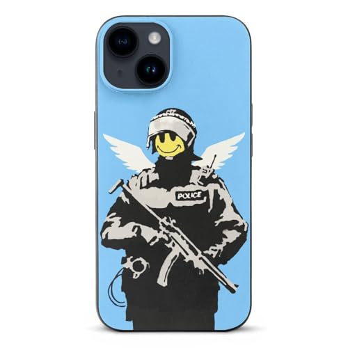 �o���N�V�[ Banksy Flying Copper iPhone16Pro�p �P�[�X�y�S�@��Ή��z�A�C�t�H��16�v���p �P�[�X TPU �S�ʕی� �X�}�z�P�[�X ���^ �ϏՌ� �����h�~ �C�菝�h�~ �y�� �l�C Case