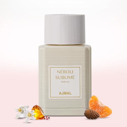 Image of Ajmal Oud Marquis Neroli Sublime Eau de Parfum for Women, 3.4 fl oz | Radiant neroli women's EDP by Ajmal. Fresh citrus-floral elegance, long-lasting. Crafted in Dubai, made in France.