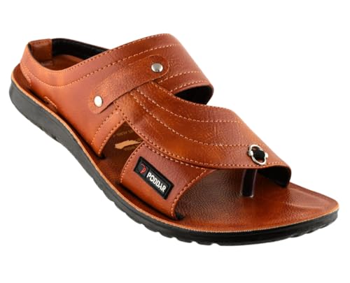 Image of Poddar PU Slippers for Men | Premium Daily Use Footwear | Comfortable Soft Sole Anti-Skid Sandals | Stylish Lightweight Casual Chappal for Office, Home & Outdoor Use