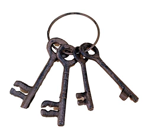 Cast Iron Skeleton Key Set Jail Cell Jailer Pirate