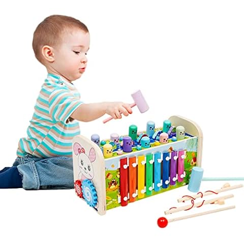 Juguete de Martillo de Madera con Xilófono y Juego de Pesca Cover
