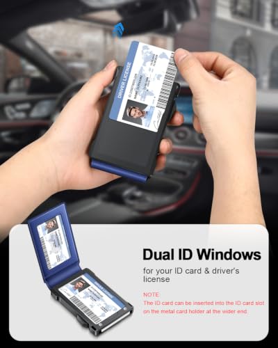 Image of Wallet for Men RFID Wallet with 2 ID Windows & Money Clip, Slim Card Holder