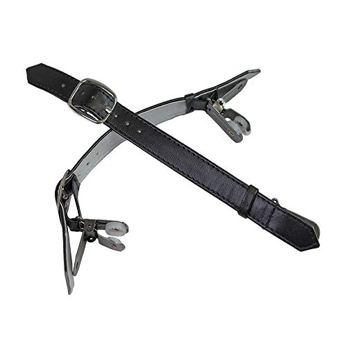 Eliza May Detachable Shoe Straps ShooStraps - to Hold Loose high Heeled Shoes, Wedges and Flats (Double Black Clip)