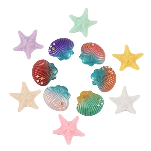 Set de 12 imanes decorativos de concha y estrella miniatura 1