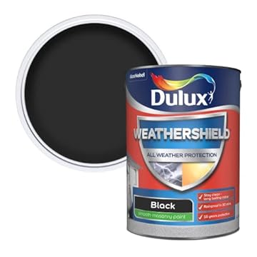 Dulux Weathershield Smooth Masonry Paint - Black - 5L