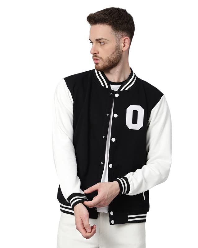 Image of BE SAVAGE Men's Cotton Blend Standard Length Varsity Jacket
