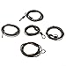 5PC 2M Double Loop for Braided Steel Security Cable with PVC Coating for Bike Anti Theft Protection, Lightweight Lock Wire for Bicycles and Sports Equipment, Black(Silver)