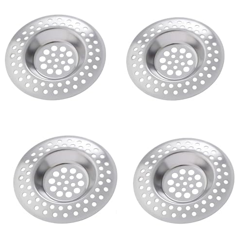 4Stück Abflusssieb Edelstahl, Abfluss Sieb, Spüle Filter Sieb, Haarsieb Dusche, Waschbecken Sieb,...