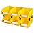 Aerkaa Plastic stackable storage bins tool storage bins for garage, workshop, office storage(Yellow,Pack of 6)