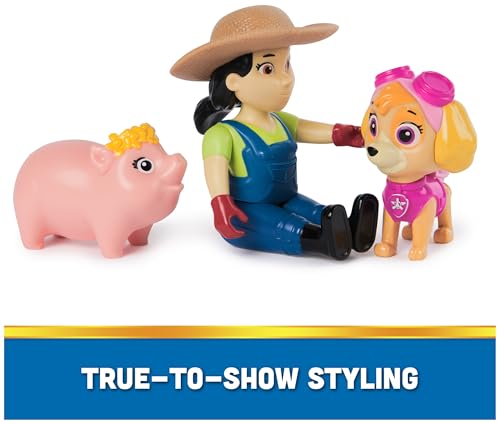 Image of Paw Patrol Skye, Farmer Yumi & Piggie Figures, Kids Toys for Boys and Girls Ages 3 and Up