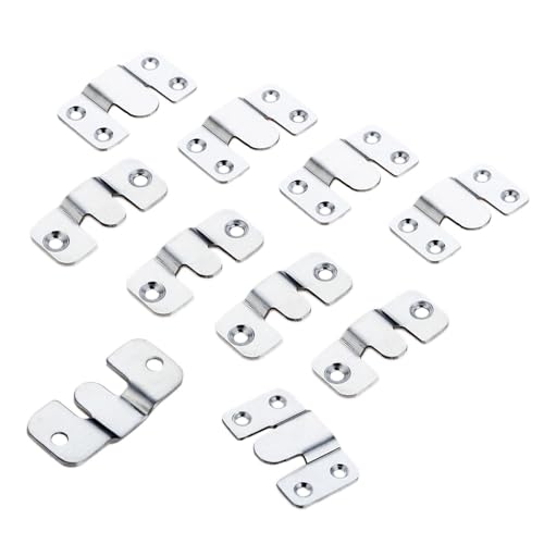 Image of 10 /2 Pcs Stainless Steel Picture Frame Hook Wall Hanger Fasteners for Photo Frame Picture Hanging Bracket Furniture Hardware - (Color: 19 x 44mm 2PCS)
