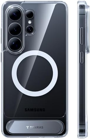 TORRAS Ostand L1 für Samsung Galaxy S26 Ultra Hülle, Transparent | Titan-Ständer, Starke Magnetkraft, für Samsung Galaxy S26 Ultra Case, Kristallklar, Anti-Vergilbung, Stoßfest, Kr