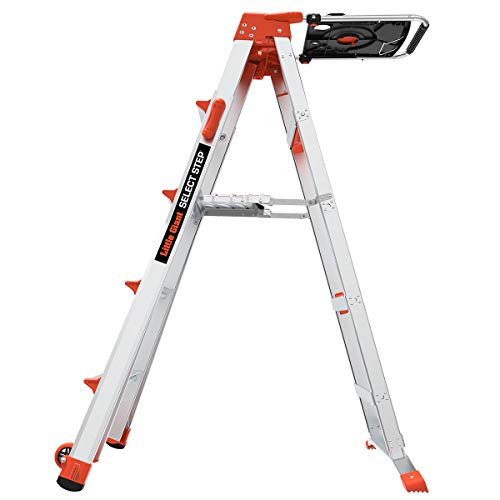 Little Giant Ladders, Select Step with AirDeck Accessory, 5-8 foot, Stepladder, Aluminum, Type 1A, 300 lbs weight rating, (15125-001)
