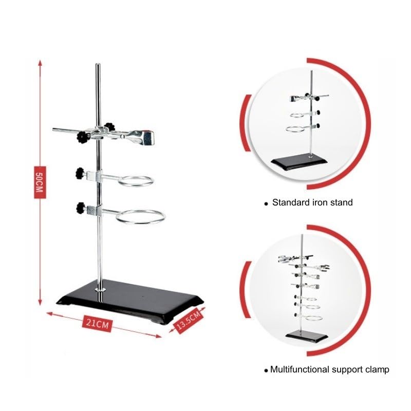 Durable Iron Support Clamp for Laboratory Titration Stand,Standard Chemistry Heating Experiment Tool for Lab Glassware