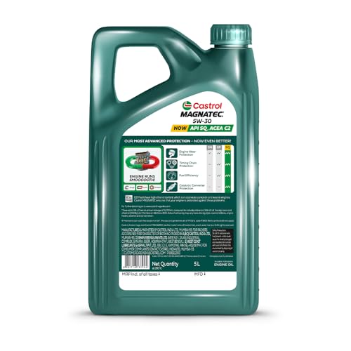 Image of Castrol MAGNATEC 5W-30 - Engine Oil (5L Pack) - Full Synthetic, BS6 Ready, API SQ, ACEA C2, Dualock Technology for Petrol /CNG, Hybrid and Diesel Cars