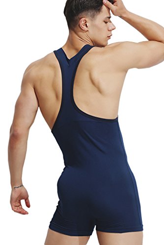 KAMUON Men’s Sexy One Piece Cotton Bodysuit Underwear Leotards Onesie Shapewear