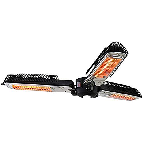 Heizpilz Überhitzungsschutz Infrarot-Regenschirm Sonnenschirm Heizung Außen für Pergola oder Gazebo Elektro Faltraumes mit 3 Heizpaneele