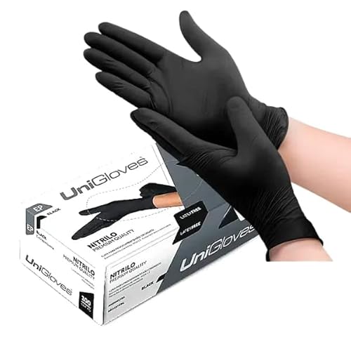 Luva Nitrílica Preta Descartável Sem Pó Caixa com 100 unidades Nitrilo Black Luvas de Procedimento P