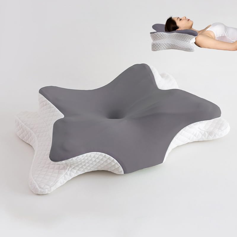 Orthopädisches Kissen, Seitenschläferkissen, Nackenstützkissen, Kopfkissen Nackenschmerzen, Memory Foam Kissen, Ergonomisches Kopfkissen, für Seiten Rücken & Bauchschläfer -Schmetterlingsform