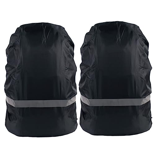 BRIGHTFUFU 2pcs Waterproof Backpack Rain Cover Reflective Outdoor Backpack Raincoat Night Easy to Clean Lightweight for Hiking and Traveling