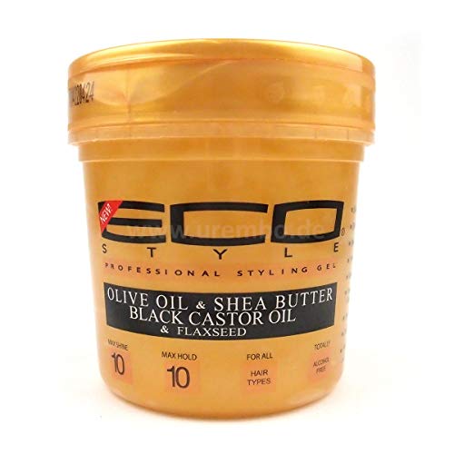 Eco Style Gold Olive Oil & Shea Butter & Black Castor Oil & Flaxseed 16oz 2 PACK
