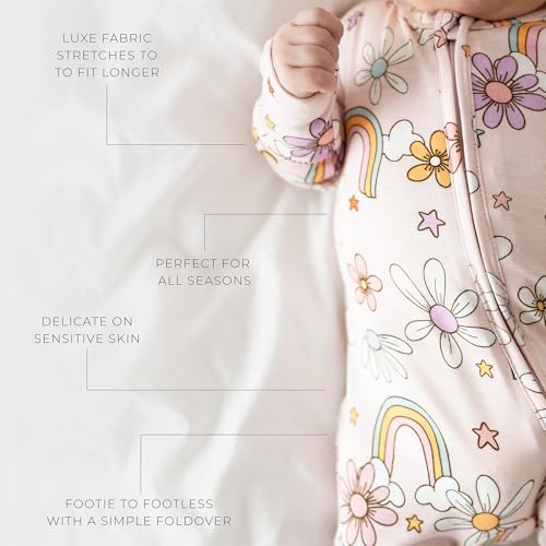 Image of Posh Peanut Convertible Baby Sleepers - Footless Baby Pajamas with 2 Way Zipper for Easy Diaper Changes