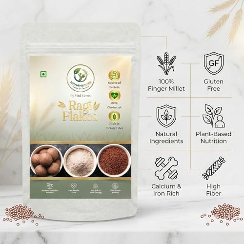Image of Bhaani Pure (By Vital Venus) Ragi Flakes 100 gm | Gluten-Free Finger Millet Poha | High Fibre Nutritious Breakfast Cereal | Healthy Ragi Cereal